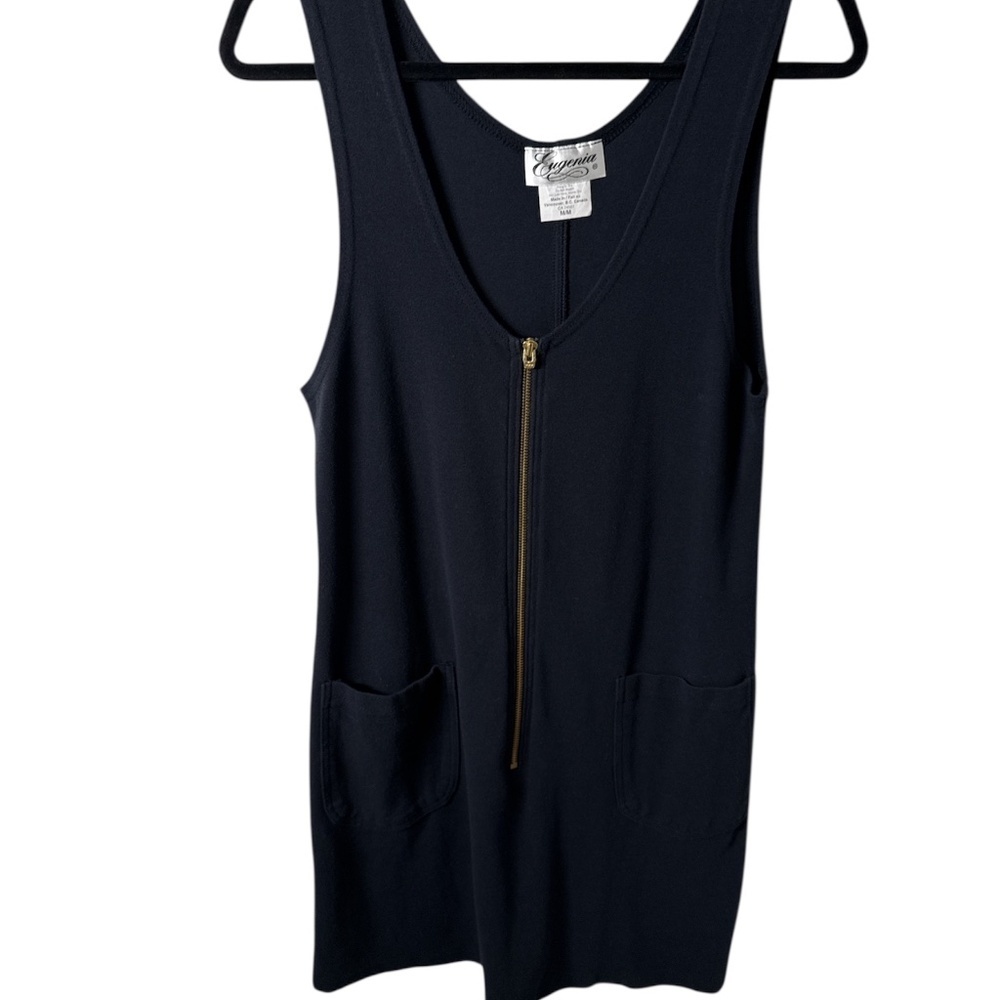 Eugenia Zip-Front Beach Cover-Up – Black (Size M)